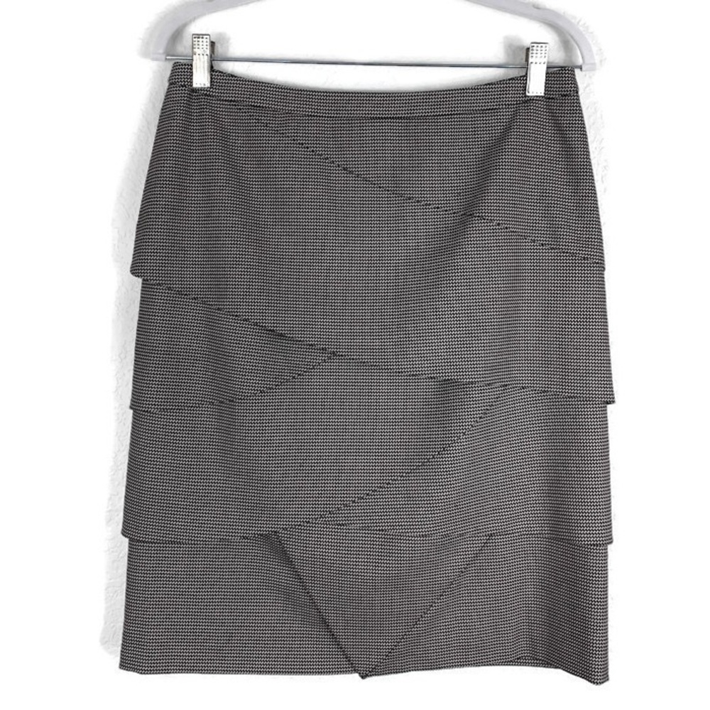 Etcetera Layered Asymmetric Brown Pencil Skirt